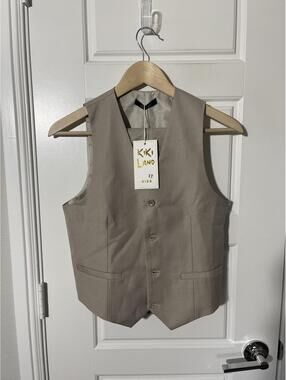 Boys Suits for Kids Size 12 Beige 2 Pieces Vest and Pants Only K119